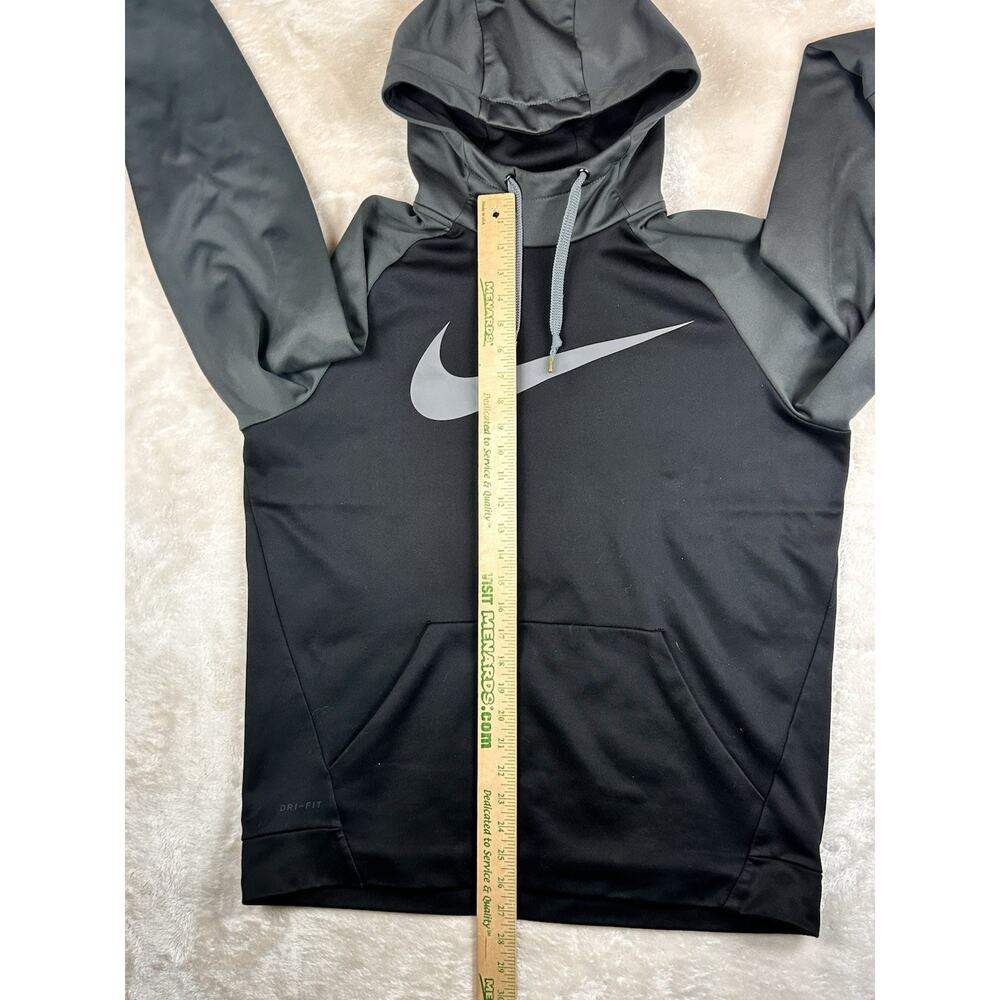 Nike Black Gray Dri-Fit Hoodie Men L Pullover Training Athletic Performance Gym - Picture 6 of 9